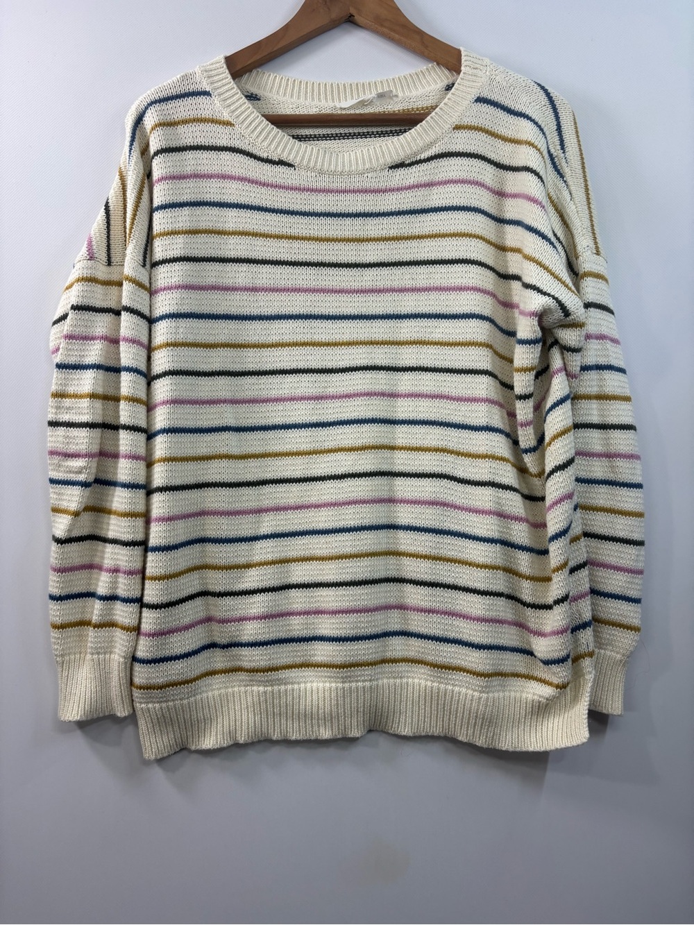 Emerson Fry Carolyn Rainbow 5 Stripe Organic Cotton Crewneck Top Women’s Small - Picture 7 of 7